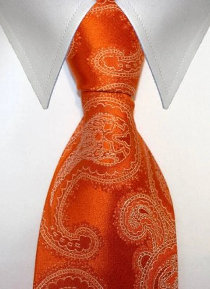 Ariel, bred slips i silver och orange med paisleymönster – originalbild