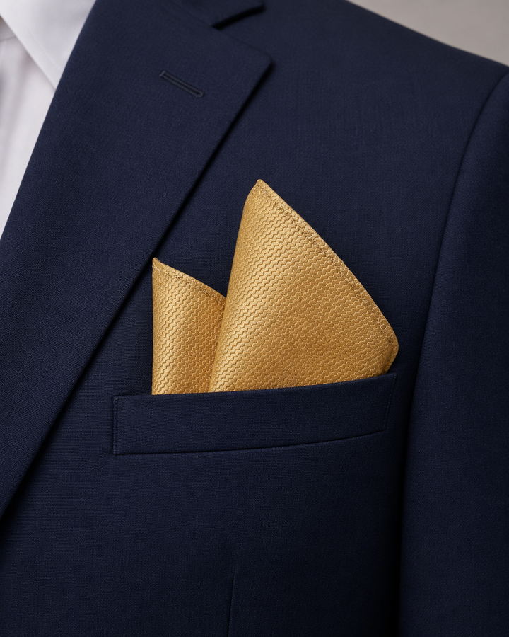 Aureum, bröstnäsduk i gult och guld med enfärgad design, formellt stylad
