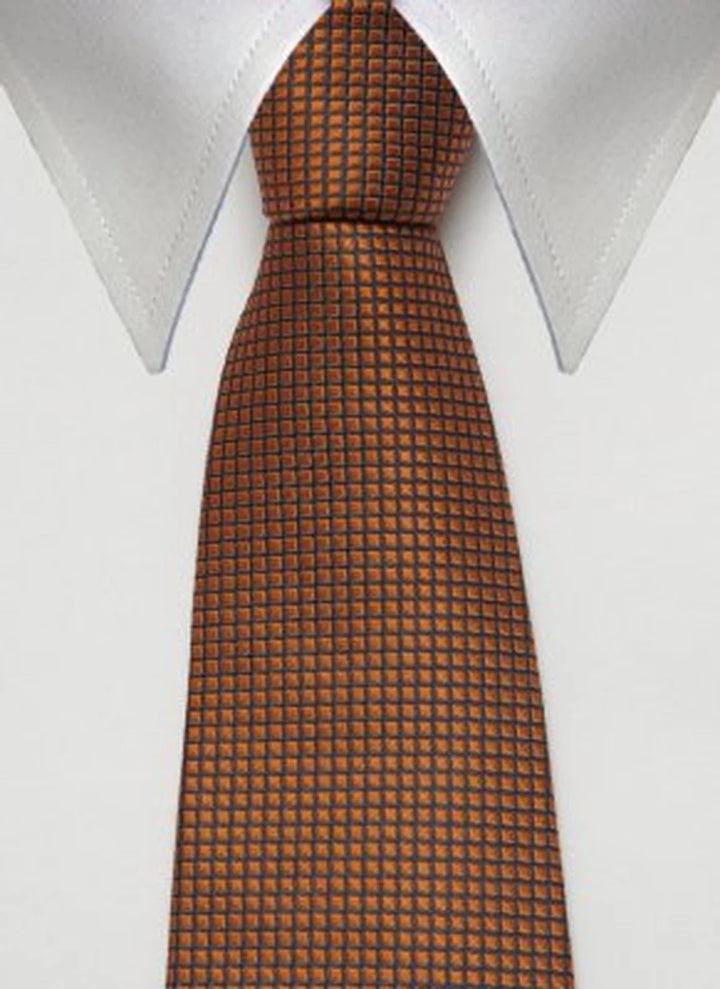 BELLBOY, bred slips i orange med rutigt mönster – originalbild