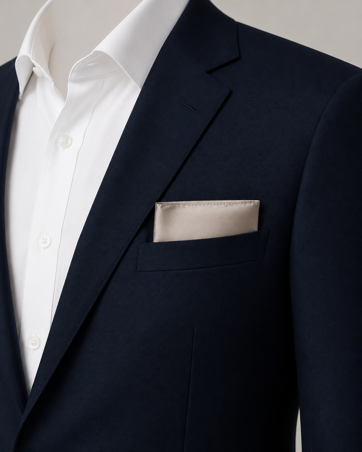 ERIK, bröstnäsduk i silver med enfärgad design, formellt stylad
