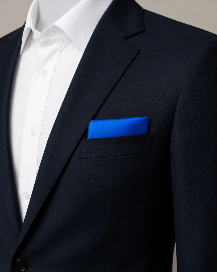 JOEL, bröstnäsduk i blått med enfärgad design, formellt stylad