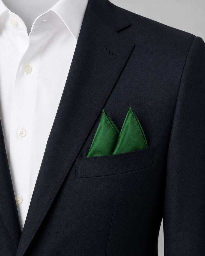 LOKE, bröstnäsduk i grönt med enfärgad design, formellt stylad