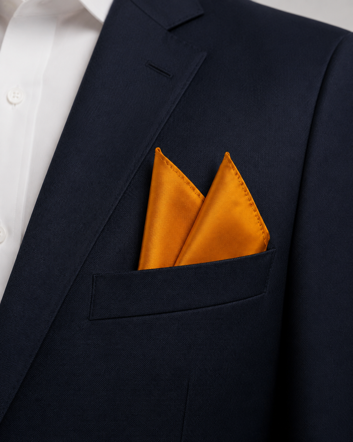 MATTIAS, bröstnäsduk i orange med enfärgad design, formellt stylad